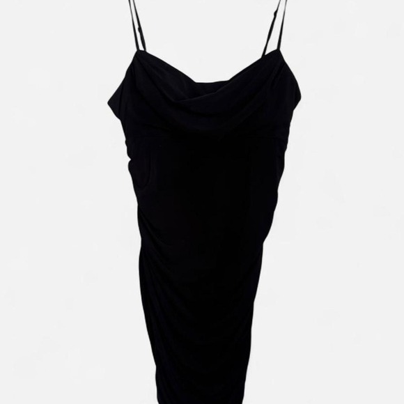 Dresses & Skirts - Emerald Sundae Black Cowl Neck Ruched Mini Dress XL